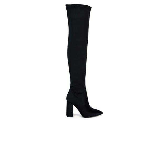 Women's London Rag Schiffer Over The Knee Heeled Boots in Black color