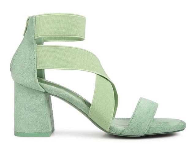 London Rag Elastic Strappy Dress Sandals in Green color