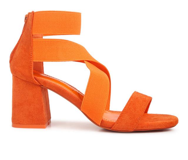London Rag Elastic Strappy Dress Sandals in Orange color