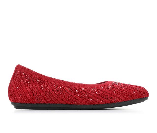 Women's Skechers Cleo 2.0 Glitzy Daze 158765 Flats in Red Sparkle color