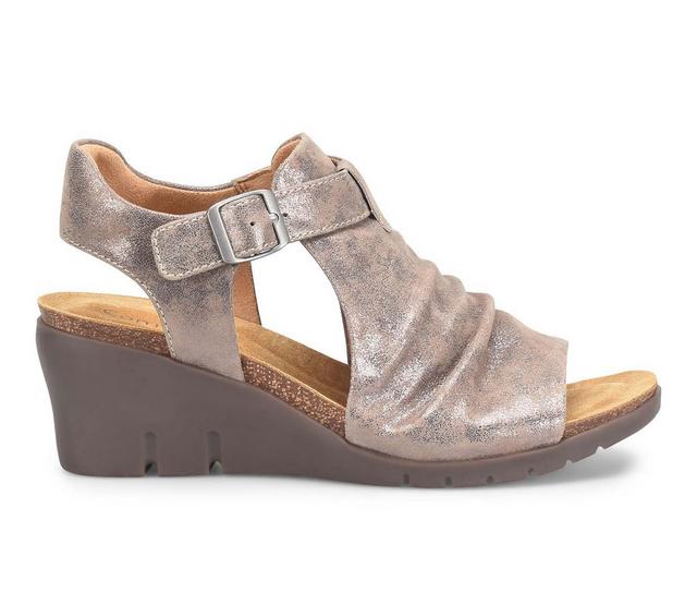 Women's Comfortiva Arrosa Wedge Sandals in Smoke color