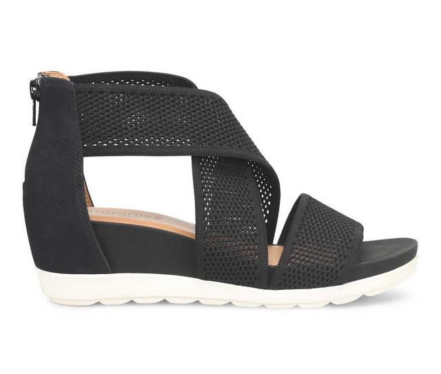 Women's Comfortiva Parrea Low Wedge Sandals in Black color