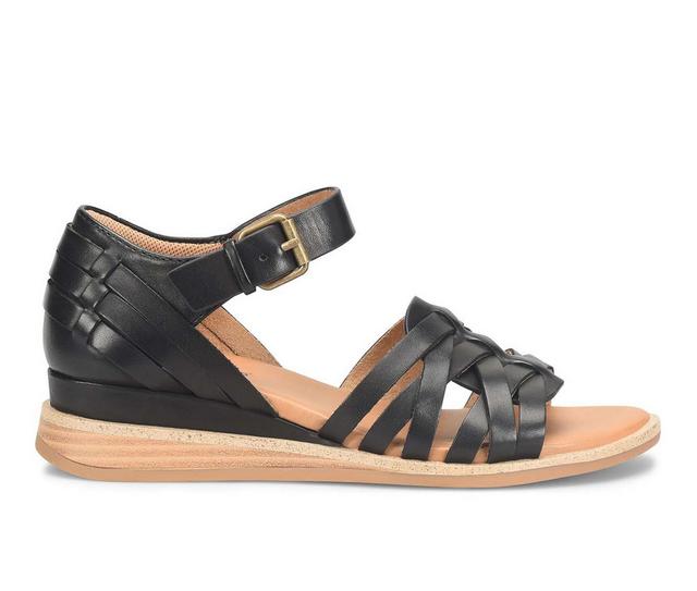 Women's Comfortiva Marina Low Wedge Sandals in Black color