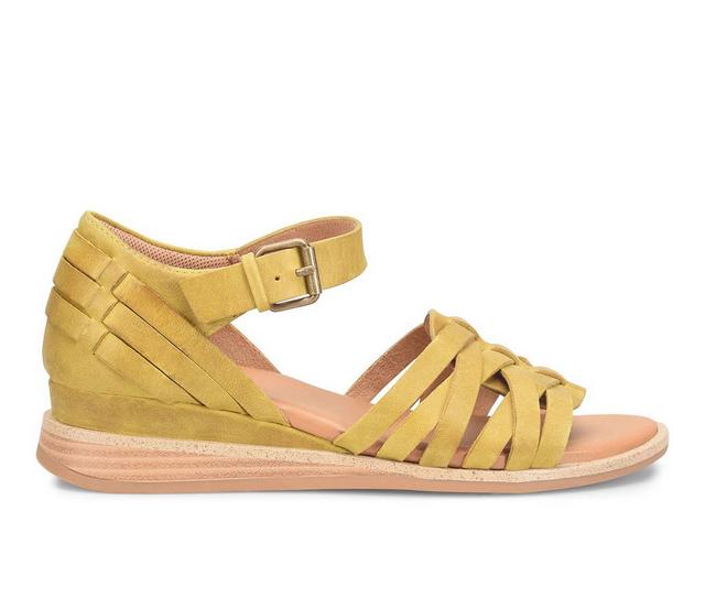 Women's Comfortiva Marina Low Wedge Sandals in Citron color