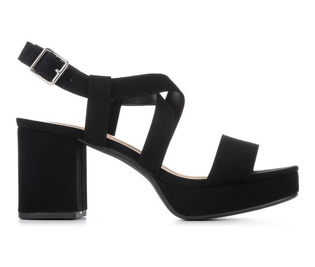 Women's Soda Plummer Dress Sandals in Black Nubuck color