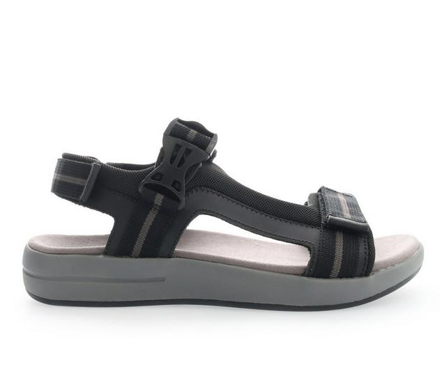 Men's Propet Eli Outdoor Sandals in Black/Grey color