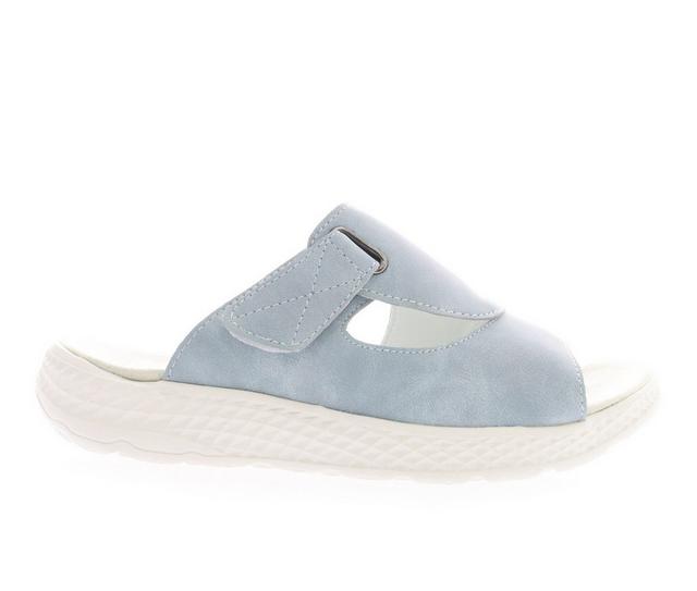 Women's Propet TravelActiv Sedona Outdoor Sandals in Lt Blue color