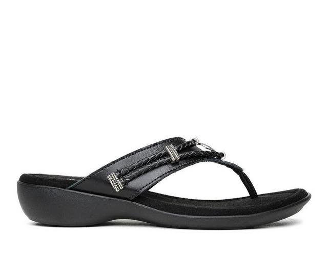 Women's Minnetonka Silverthorne 360 Wedge Sandals in Black color