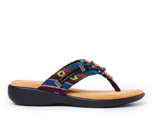 Women's Minnetonka Silverthorne 360 Wedge Sandals in Shadow Geo color