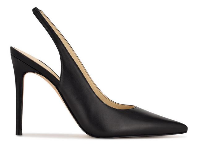 Women's Nine West Feather Slingback Stiletto Pumps in Black color