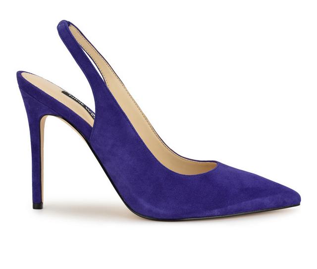 Women's Nine West Feather Slingback Stiletto Pumps in Dark Blue color