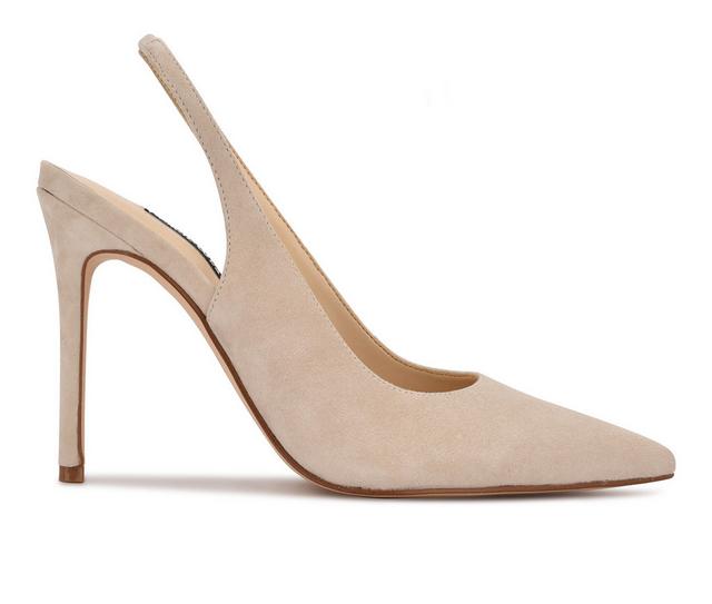 Women's Nine West Feather Slingback Stiletto Pumps in Light Natural color