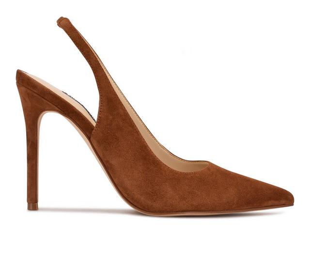 Women's Nine West Feather Slingback Stiletto Pumps in Medium Natural color