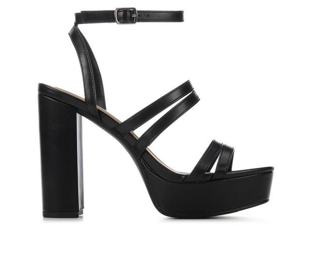 Women's Delicious Ambush Platform Heeled Sandals in Black color
