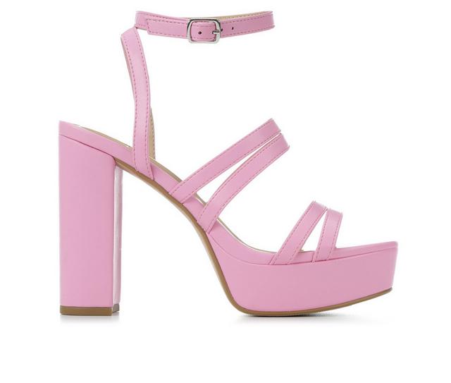 Women's Delicious Ambush Platform Heeled Sandals in Pink color