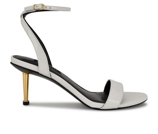 Women's Nine West Anny Dress Sandals in White patent color