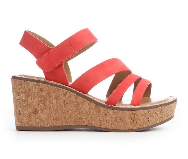 Women's Soda Sheet-S Wedge Sandals in Orange color