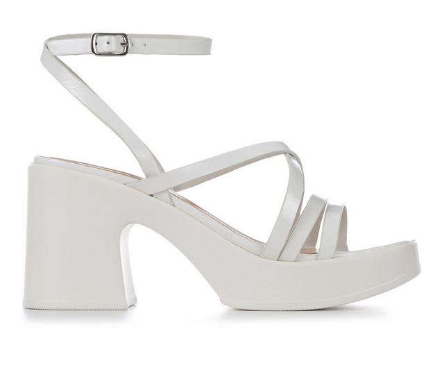 Women's Soda Heat Platform Heeled Sandals in Off White color