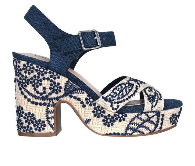 Women's Impo Ozella II Platform Dress Sandals in Oatmeal/Denim color