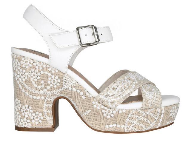 Women's Impo Ozella II Platform Dress Sandals in Oatmeal/White color
