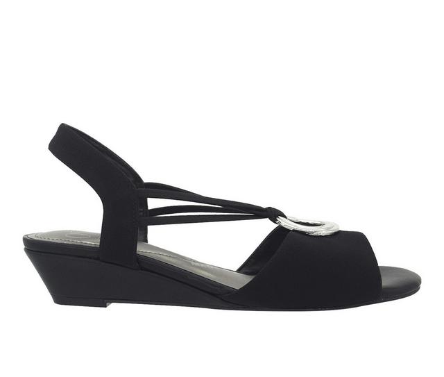 Women's Impo Raizel Low Wedge Sandals in Black color