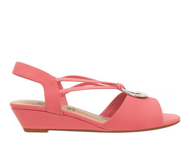 Women's Impo Raizel Low Wedge Sandals in Rosey Coral color