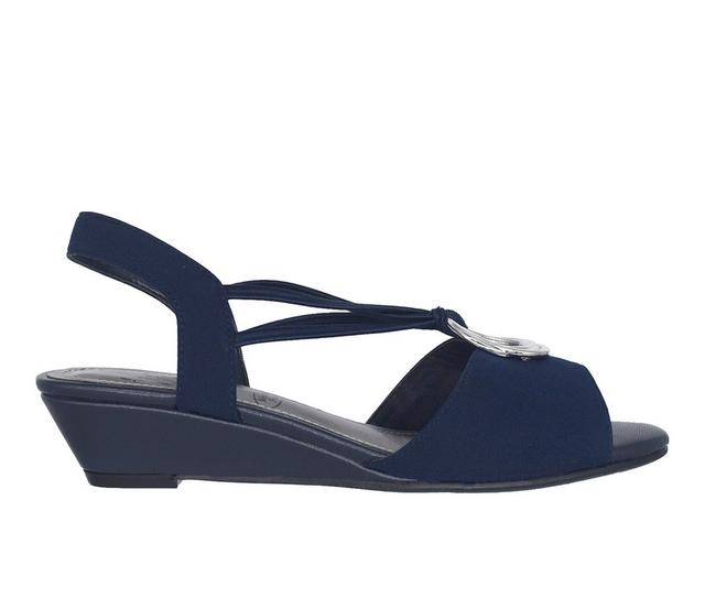 Women's Impo Raizel Low Wedge Sandals in Midnight Blue color
