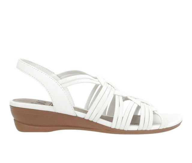 Women's Impo Riya Low Wedge Sandals in White color