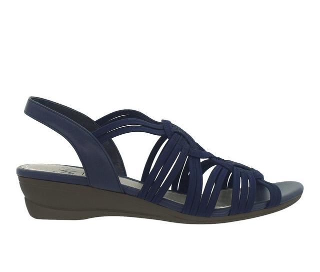 Women's Impo Riya Low Wedge Sandals in Midnight Blue color
