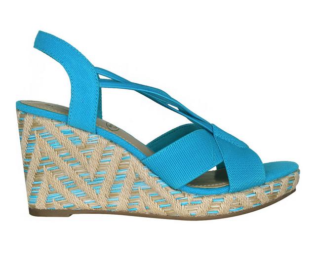 Women's Impo Teshia Wedge Sandals in Ocean Blue color
