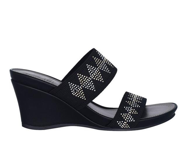 Women's Impo Voice Wedge Sandals in Black color
