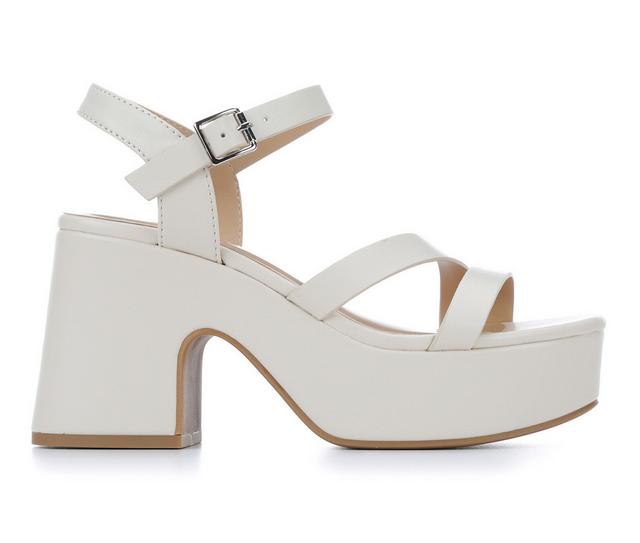 Women's Soda Kura Platform Dress Sandals in Bone color