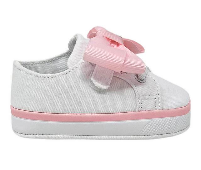 Girls' Baby Deer Infant Grace Crib Shoes in White/Pink color