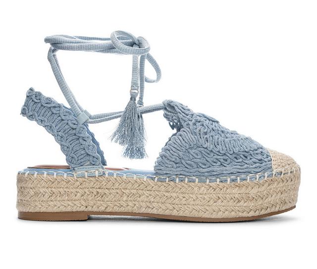 Women's Chinese Laundry Sunny Espadrille Platform Sandals in Blue color