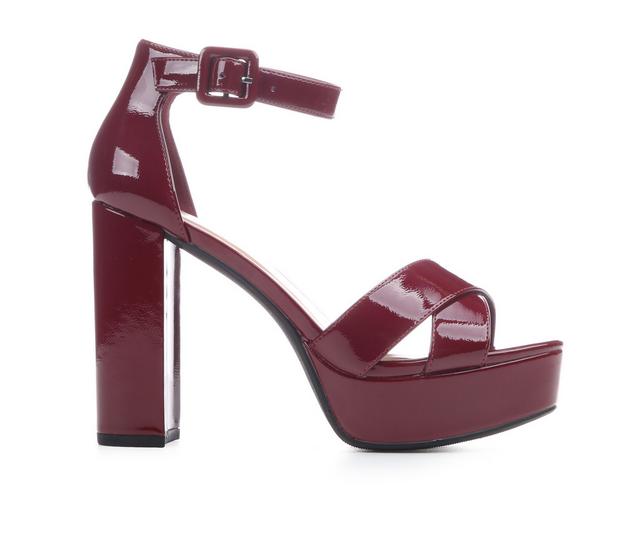 Women's Y-Not Sandrea Dress Sandals in Burgandy Pat color