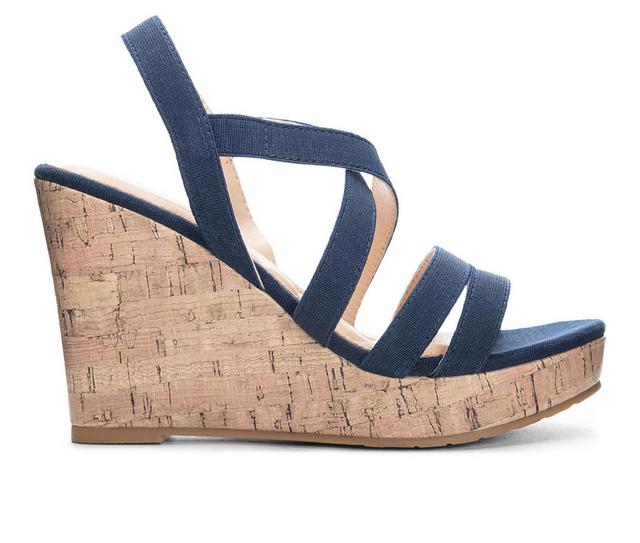 Women's CL By Laundry Bijous Wedge Sandals in Navy color