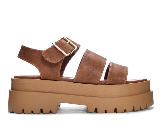 Women's Dirty Laundry Baddie Chunky Sandals in Cognac color