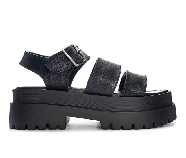 Women's Dirty Laundry Baddie Chunky Sandals in Black color
