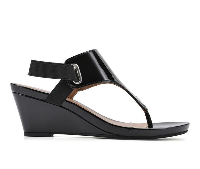 Women's White Mountain All Dres Wedges in Black Patent color
