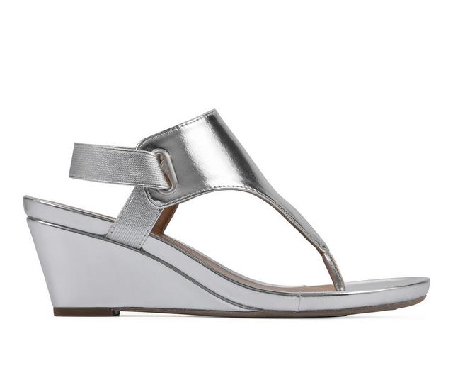 Women's White Mountain All Dres Wedges in Silver color