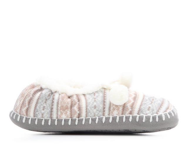 MUK LUKS Women's Acrylic Ballerina Slipper in Medium GreyL/XL color