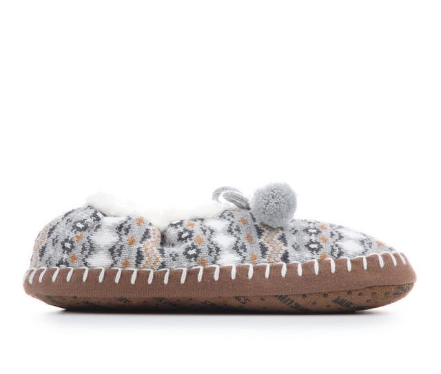 MUK LUKS Women's Acrylic Ballerina Slipper in M GREY HTHR S/M color
