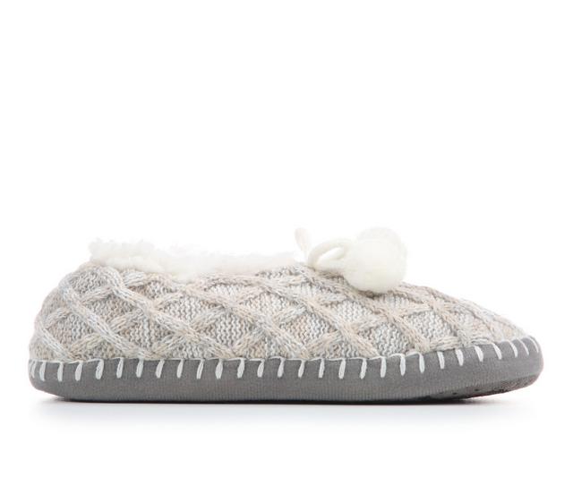 MUK LUKS Women's Acrylic Ballerina Slipper in NEUTRAL MARL SM color
