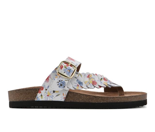 Women's White Mountain Happier Footbed Sandals in White Multi color