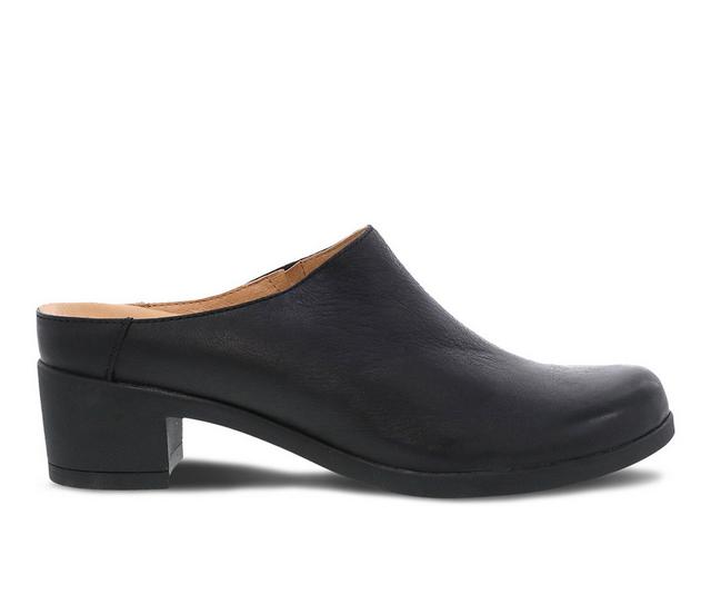 Women's Dansko Carrie Mules in Black Burn Nub color