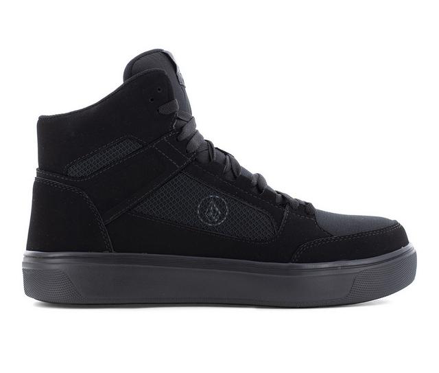 Men's Volcom Work Evolve Mid Ct EH Work Shoes in Triple Black color