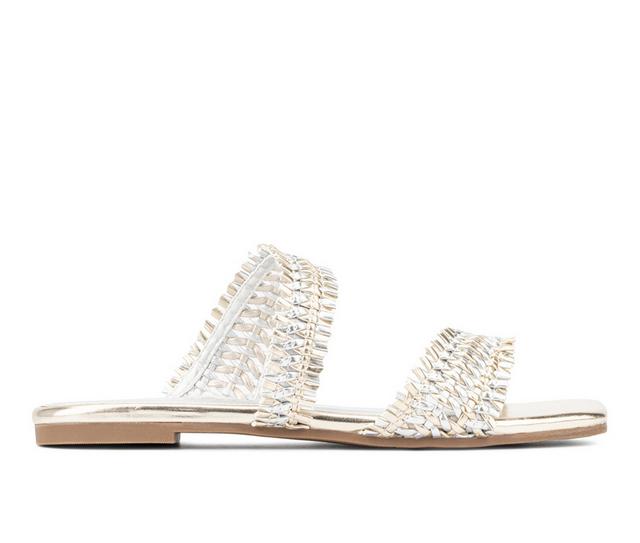 Women's Fashion to Figure Pammy Wide Width Sandals in Silver/GLD W color