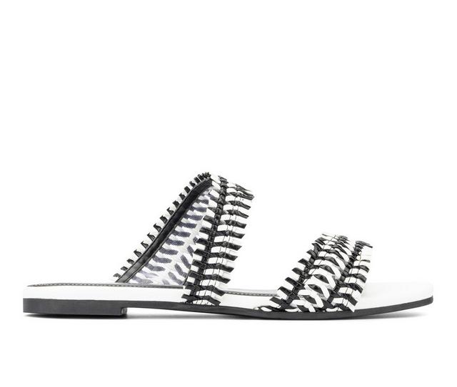 Women's Fashion to Figure Pammy Wide Width Sandals in Black/White W color