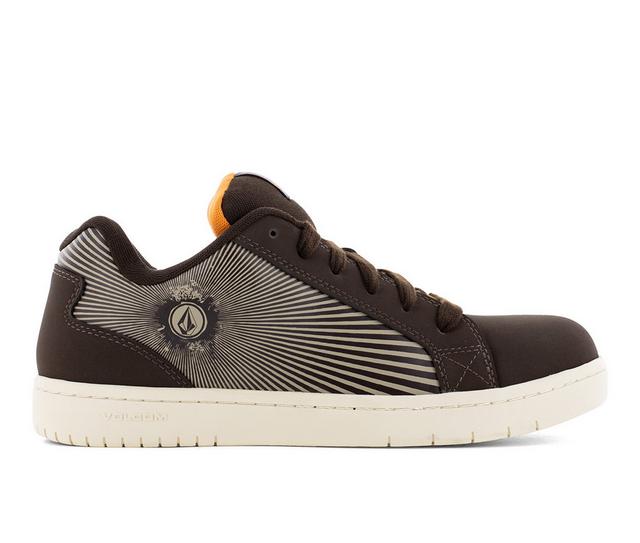 Men's Volcom Work Stone Op Ct EH Work Shoes in DkBrown/Khki color