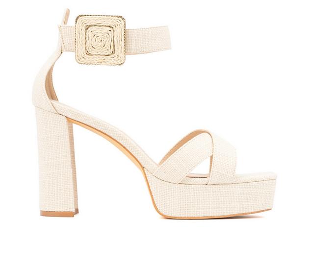 Women's Fashion to Figure Layla Wide Width Dress Sandals in Natural W color